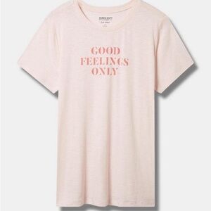 Torrid Classic Fit Slub Crew Neck Light Pink T- Shirt NWT 1X